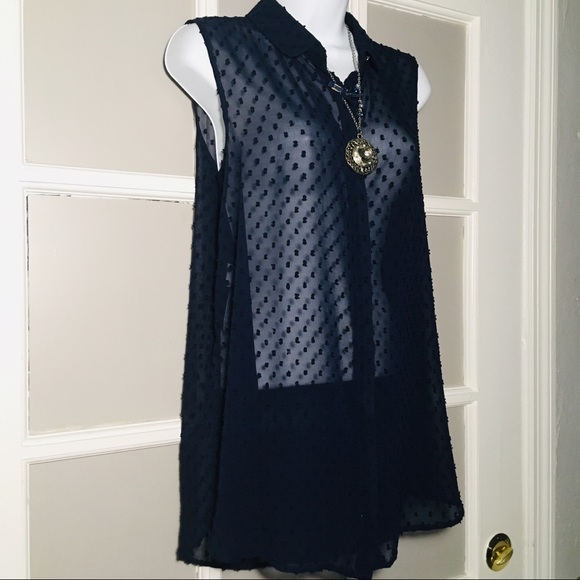 MNG BLUE NAVY SUIT ROSITA BLOUSE - Picture 4 of 8